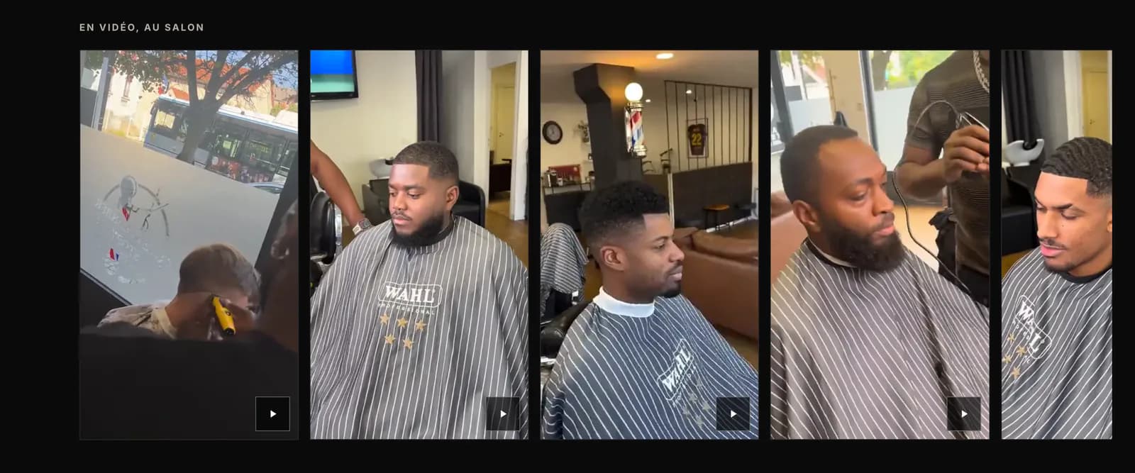 Galerie « En vidéo, au salon » du site CUTZ Barber : vidéos de coupes tournées au salon
